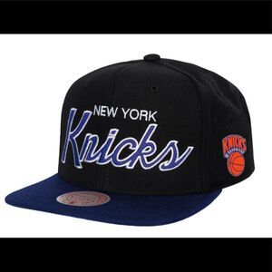 Mitchell & Ness Black and Blue New York Knicks Kids Hat